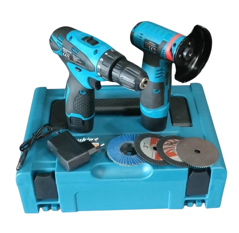 KIT TRAPANO ELETTRICO + SMERIGLATRICE ANGOLARE - BATTERIA …