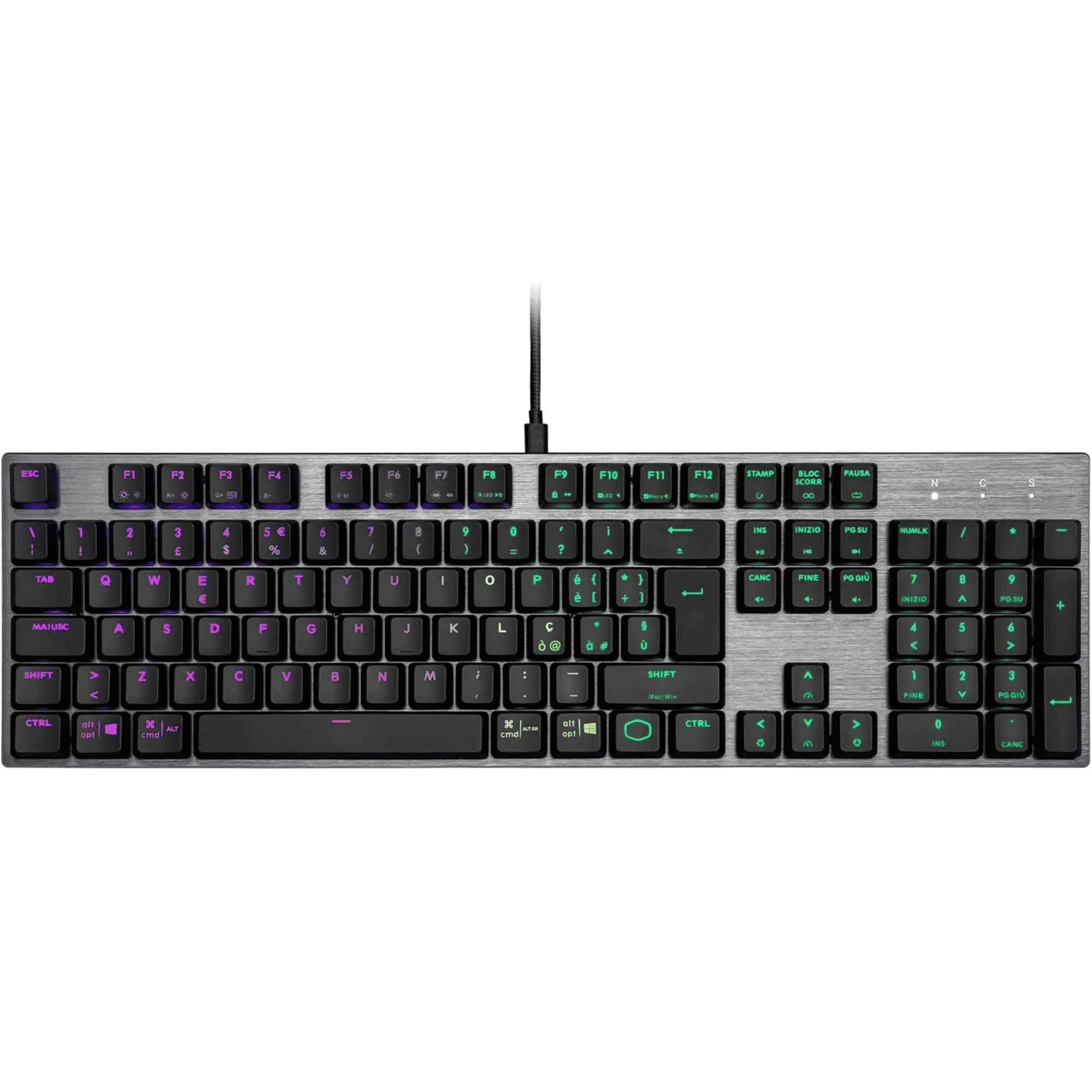 Cooler Master MasterKeys SK652, RGB, Low Profile, Red …