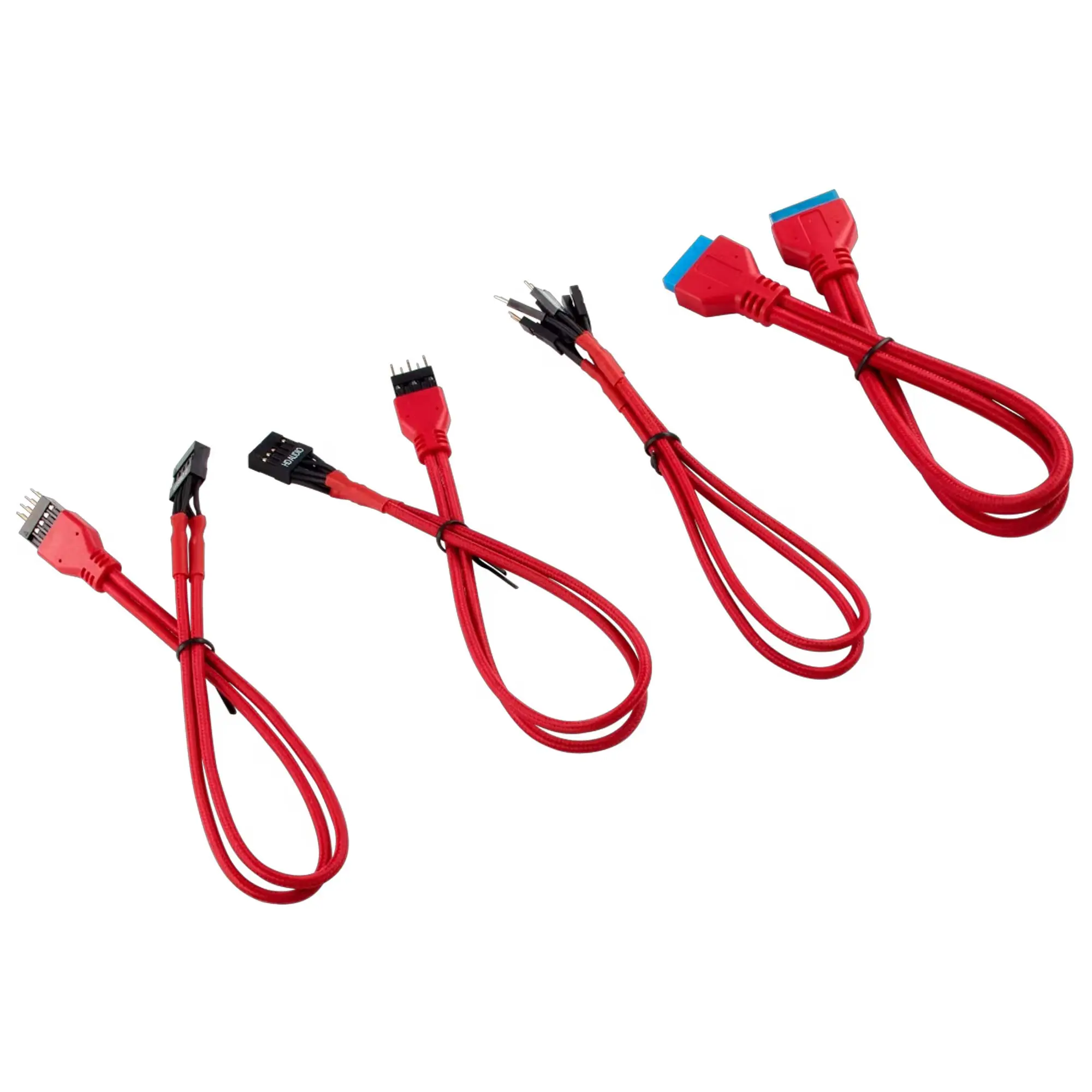 Corsair Premium Sleeved Front Panel Extension Kit, Rosso …