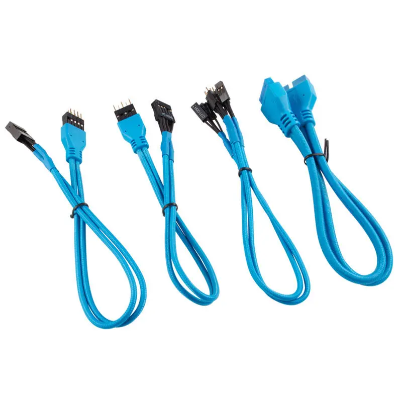 Corsair Premium Sleeved Front Panel Extension Kit, Blu …