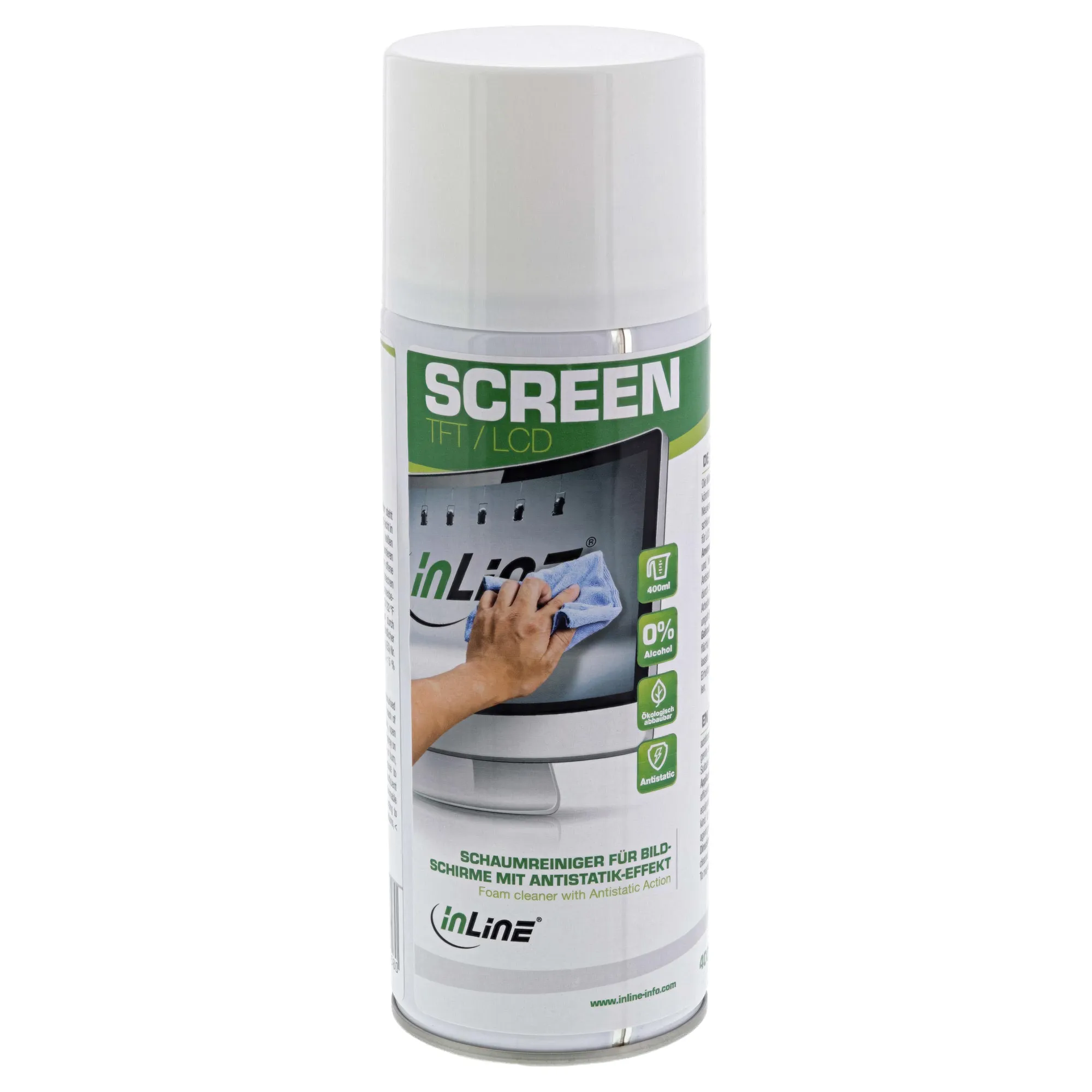 InLine® Detergente schiumogeno per schermi ad effetto antistatico, …