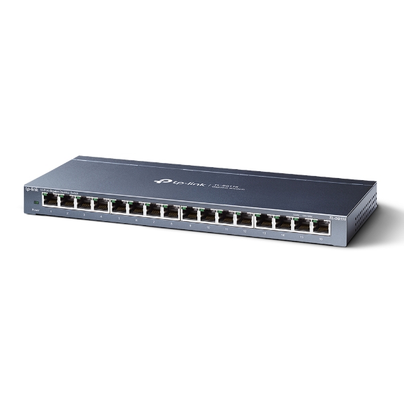 SWITCH 16P GIGABIT RJ45 DESKTOP STEEL CASE