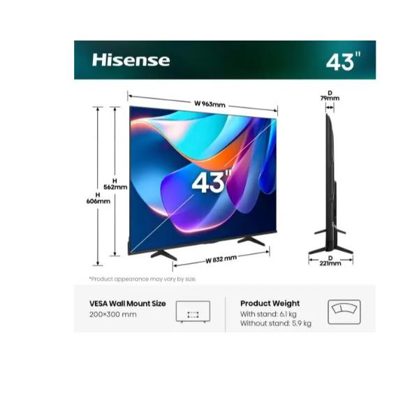 Smart TV LED 43" Hisense 4K con Dolby …