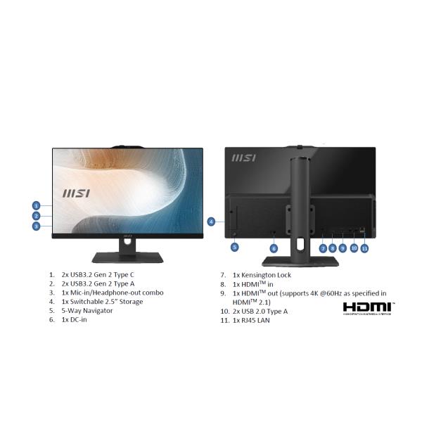 MSI Modern AM272P 1M-1095XEU, 68,6 cm (27ʺ), Full …