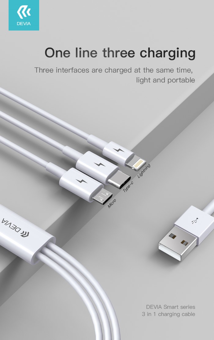 DEVIA CAVO 3 IN 1 DA USB A …