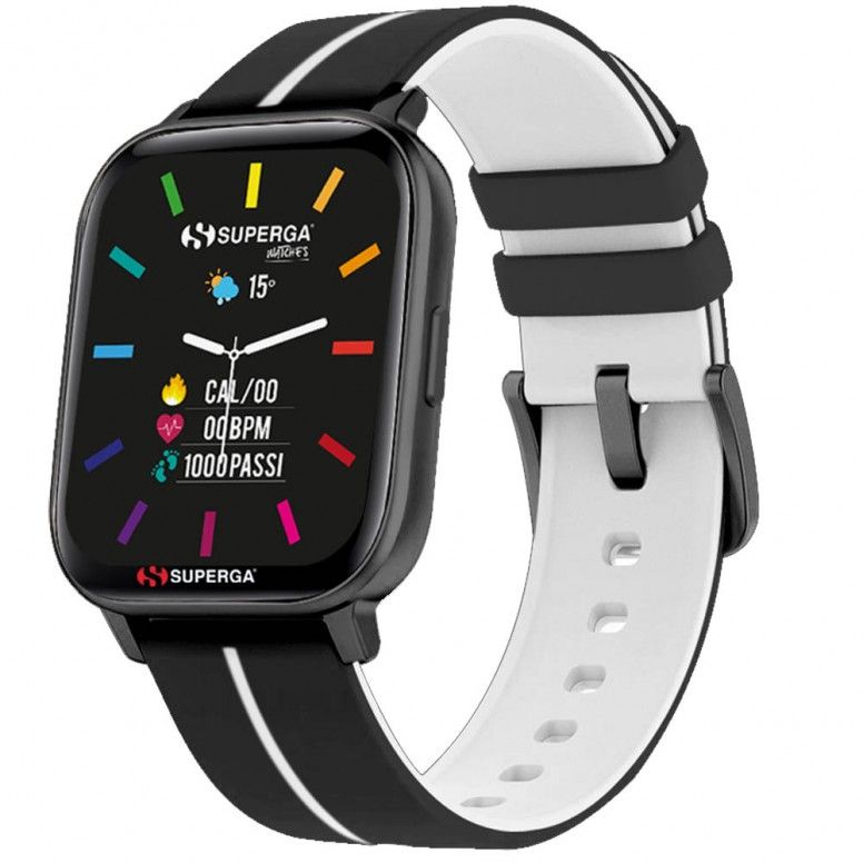 SMARTWATCH SWT-STC017 INK CINTURINO SILICONE NERO-BIANCO / CASSA …