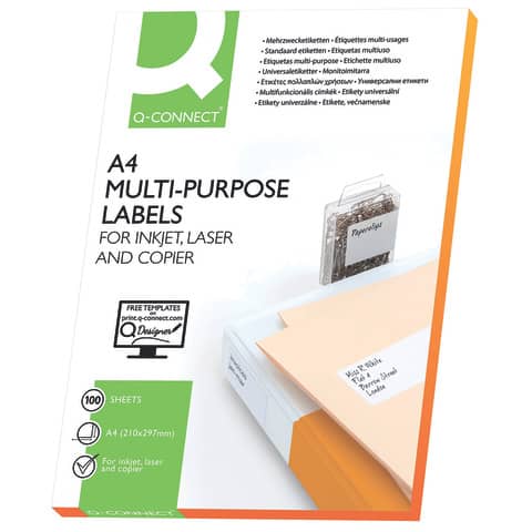 Etichette universali Q-Connect 105x42,3 mm bianco 14. et./foglio …