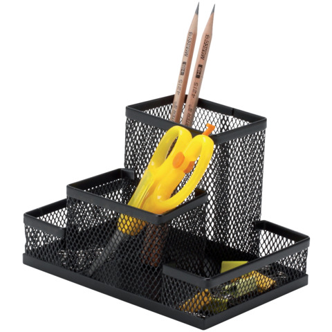 Portaoggetti Q-Connect 10,3x10x15,3 cm nero piccolo - 4 …