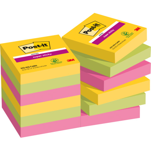 Foglietti riposizionabili Post-it® Super Sticky Carnival 47,6x47,6 mm …