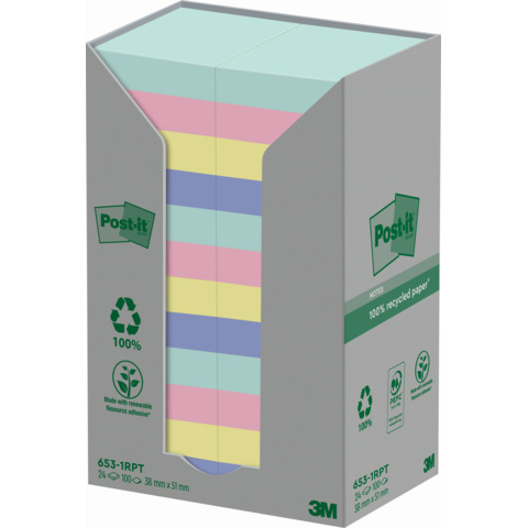 Foglietti Post-it® Notes in carta riciclata assortiti pastello …