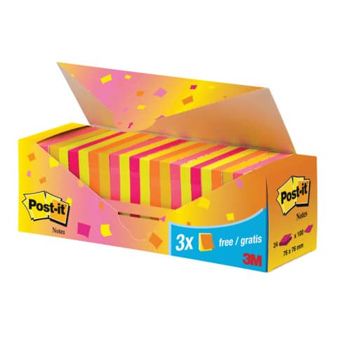 Foglietti colorati Post-it® Notes neon assortiti neon conf. …