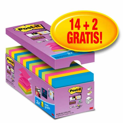 Foglietti Post-it® Super Sticky Z-notes assortiti conf. 14 …