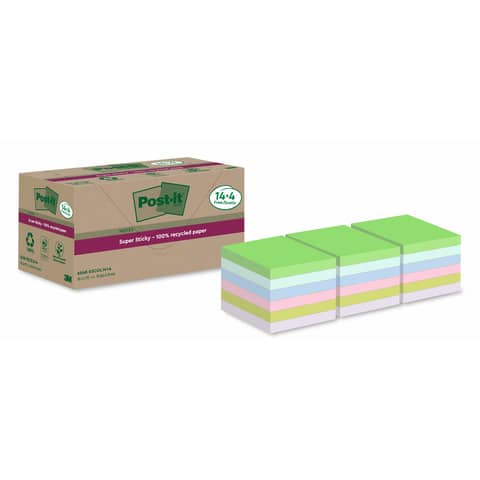 Foglietti riposizionabili Post-it®Super Sticky carta riciclata al 100% …