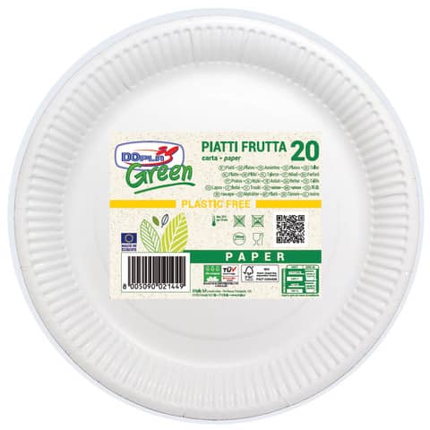 Piatti frutta carta fibra vergine Dopla Green - …