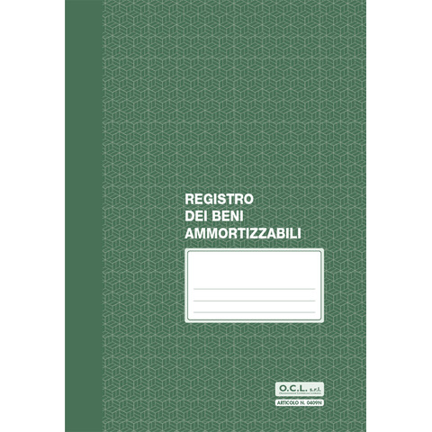 Registro dei beni ammortizzabili numerato da 1-30 O.C.L. …