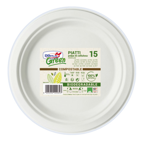 Piatti piani in polpa Dopla Green Ø 220 …