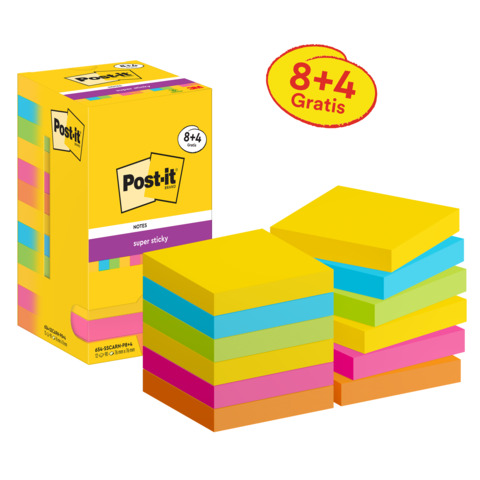 Foglietti riposizionabili Post-it® Super Sticky Carnival 76x76 mm …