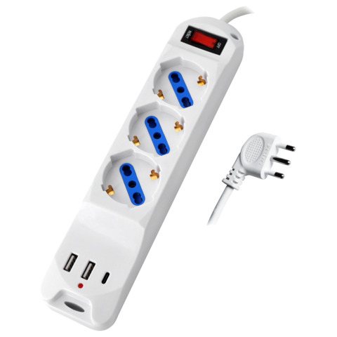 Multipresa con pulsante MKC 3 posizioni schuko bipasso …