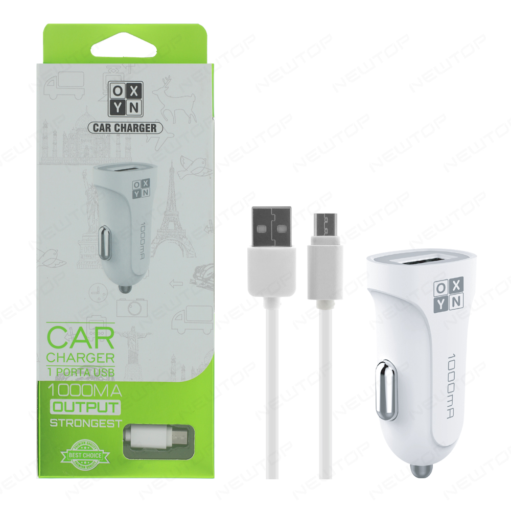 OXYN CARICATORE AUTO 1A 1USB CON CAVO MICRO …