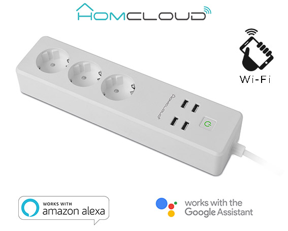 HOMCLOUD Multipresa Intelligente Wi-Fi 16A Schuko + USB