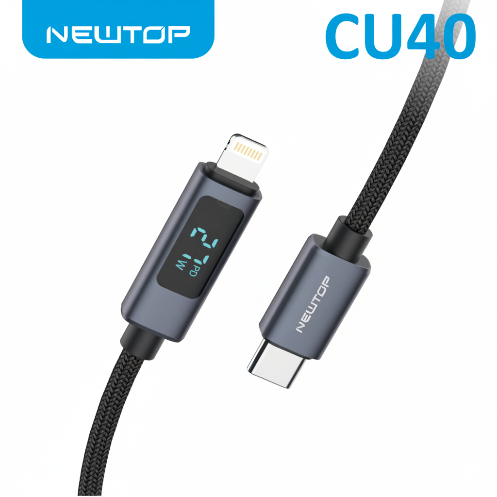 NEWTOP CU40 27W CAVO TYPE-C/LIGHTNING 100CM CON DISPLAY …
