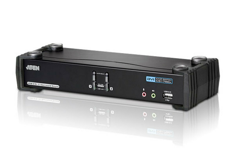 ATEN 2-Port USB DVI Dual Link/CH7.1 Audio KVMP …