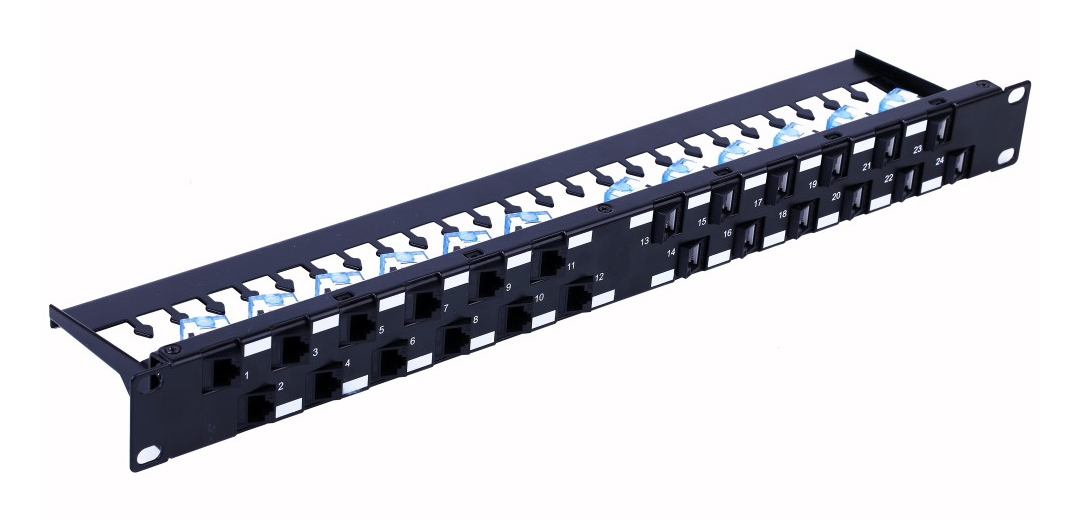 Techly I-PP 24-RU-C6ATSL Pannello patch 24x Keystone RJ45 …