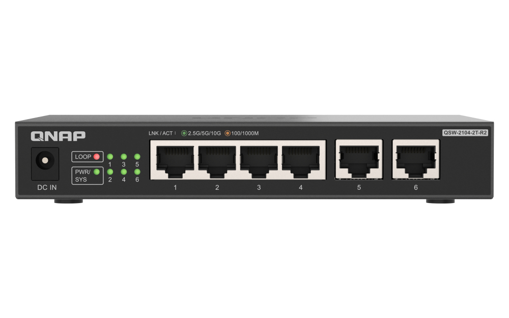 QNAP QSW-2104-2T-R2 switch di rete Non gestito 10G …