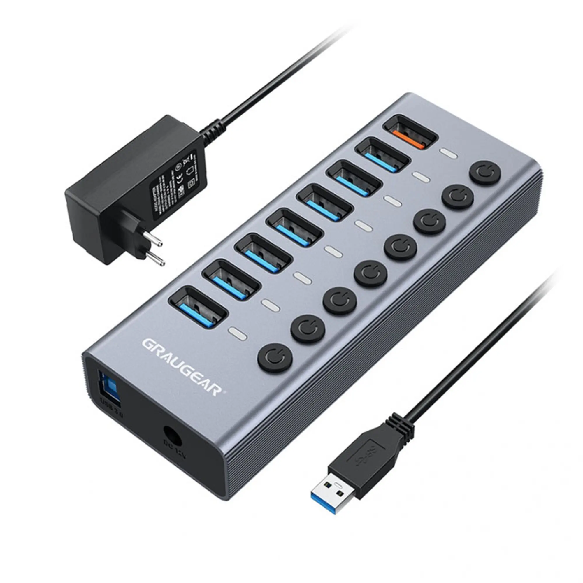 Graugear G-HUB71-A Hub USB 3.0 7 Porte + …