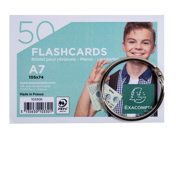 Set di 50 carte didattiche A7 con anello, …