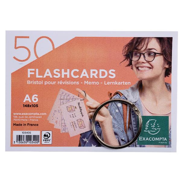 Set di 50 carte didattiche A6 perforate e …