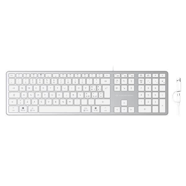 Conceptronic KAYNE02WIT, Full-size (100%), Cablato, USB, QWERTY, Bianco