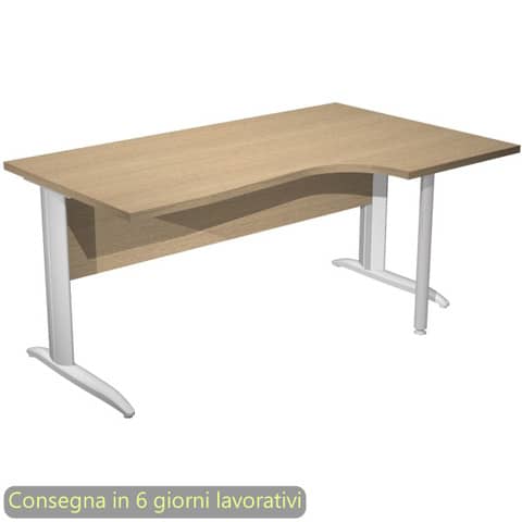 Scrivania Compact Destro Easy - 160 x 60/80/100 …