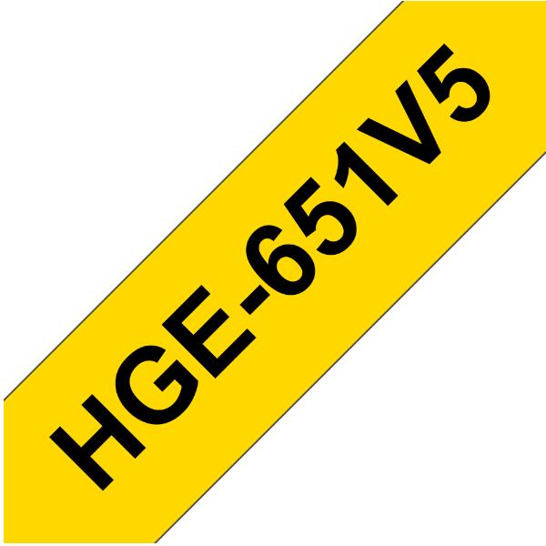 BROTHER HGE651V5 NASTRO DA ETICHETTATURA NERO SU GIALLO …