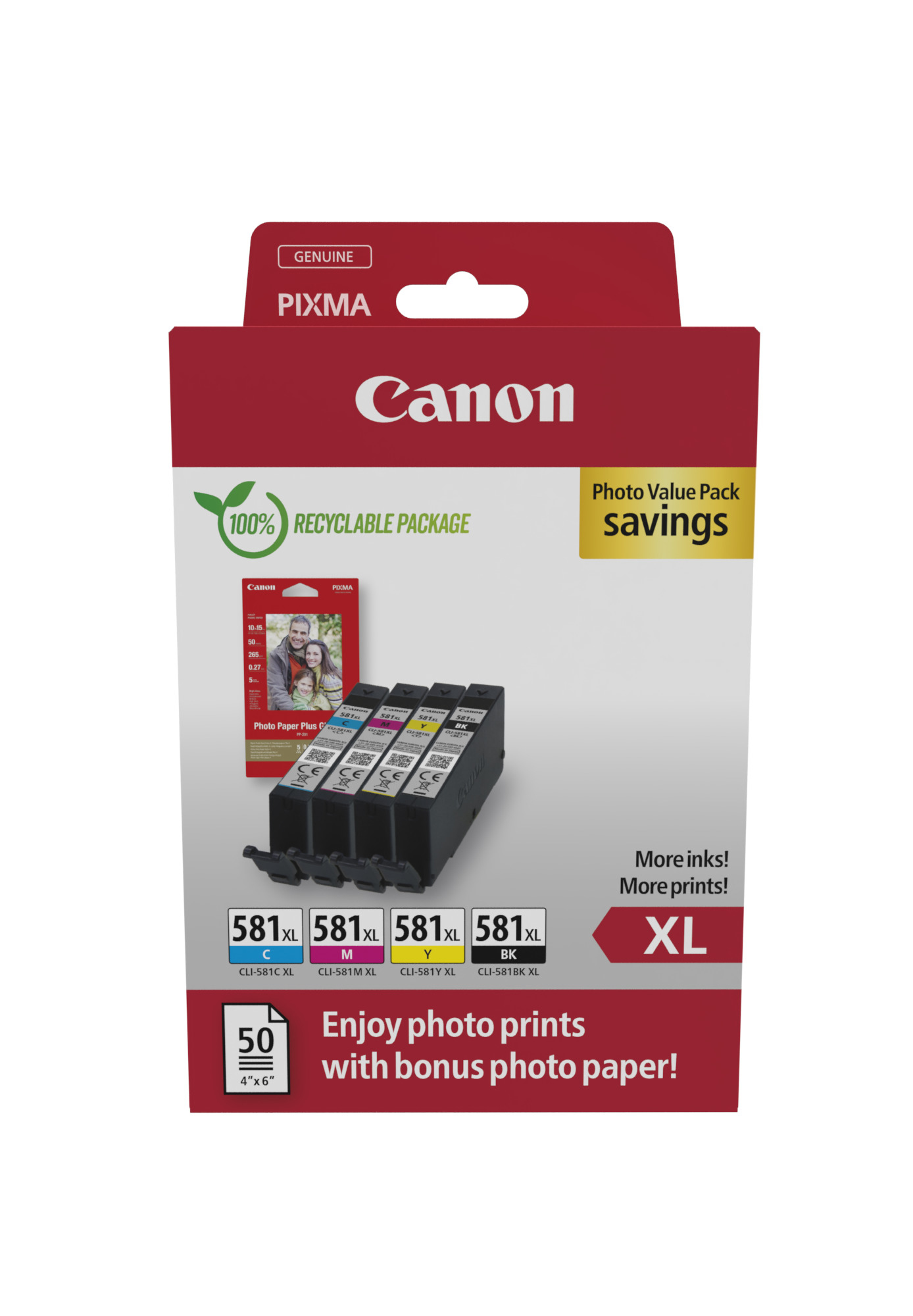 Canon CLI-581XL C/M/Y/BK Photo Value Pack - Confezione …