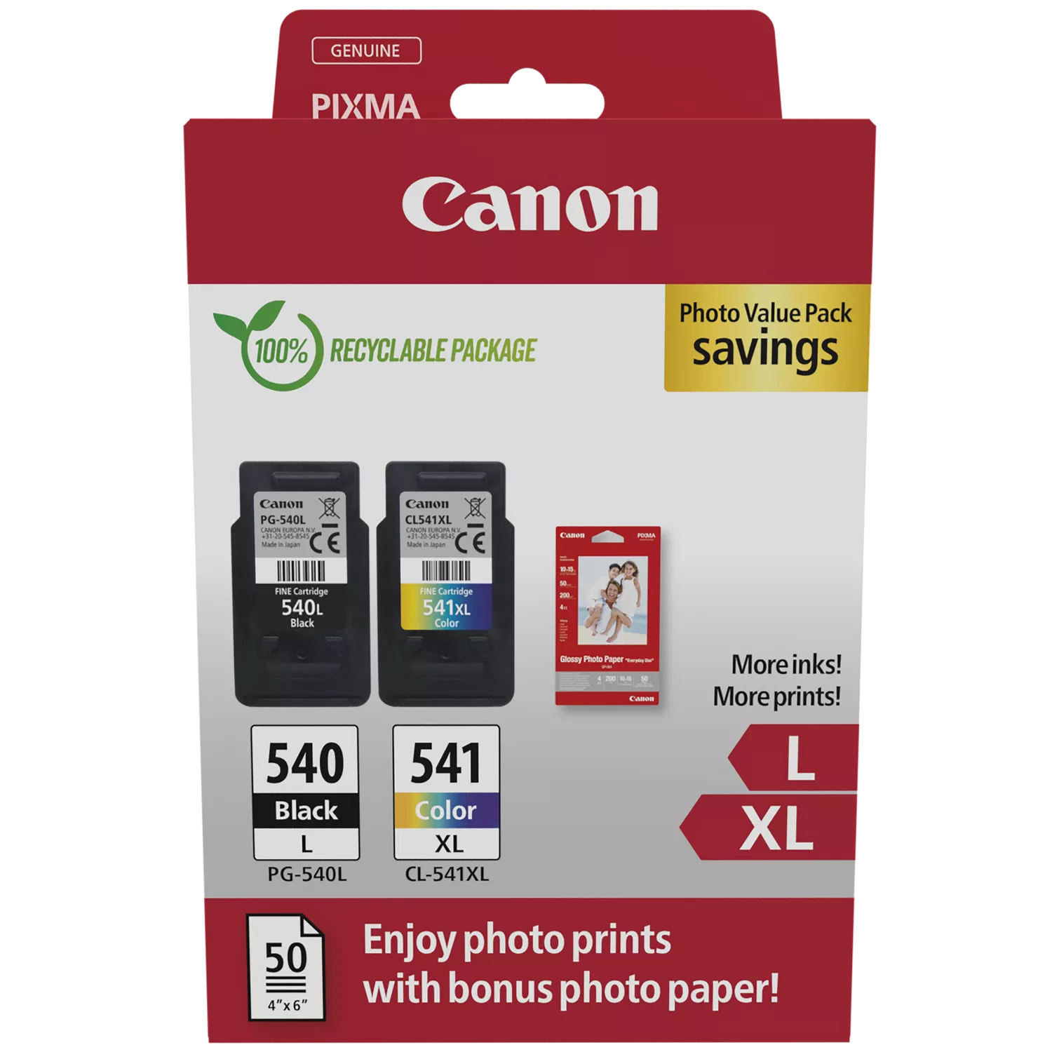 Canon PG-540L/CL-541XL Photo Value Pack - Lucido - …