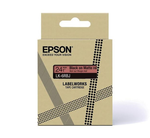 Epson LabelWorks LK-5RBJ - Black on matte red …