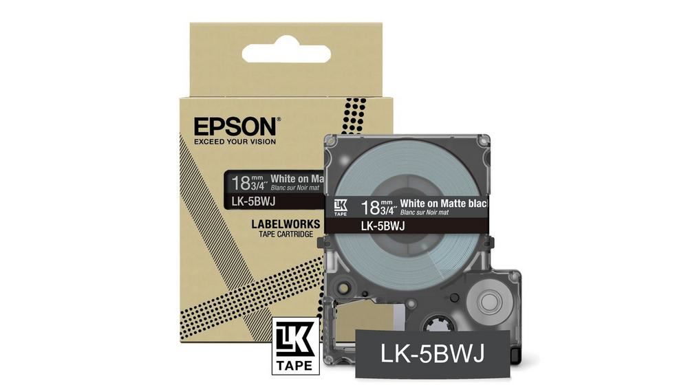 Epson LabelWorks LK-5BWJ - White on matte black …