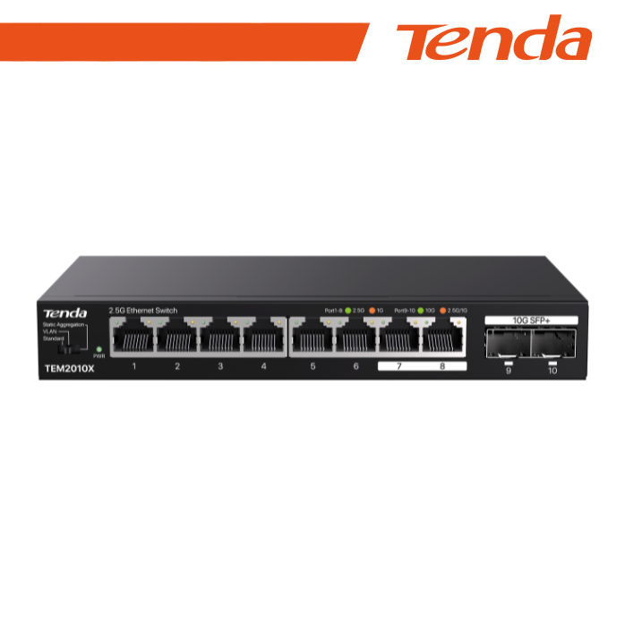 TENDA TEM2010X SWITCH 8 PORTE 2.5Ge + 2 …