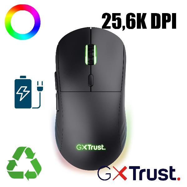 Trust MOUSE WIRELESS GAMING RICARICABILE -RGB - 55% …