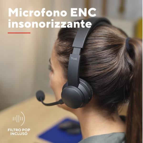 TRUST AYDA CUFFIA WIRELESS BLUETOOTH RICARICABILE CON MICROFONO …