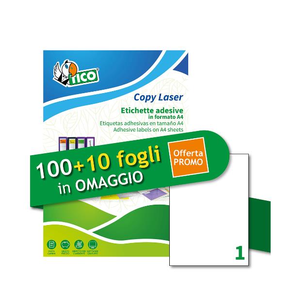 TICO LP4W-210297P ETICHETTE ADESIVE STAMPA LASER 210X297 mm …