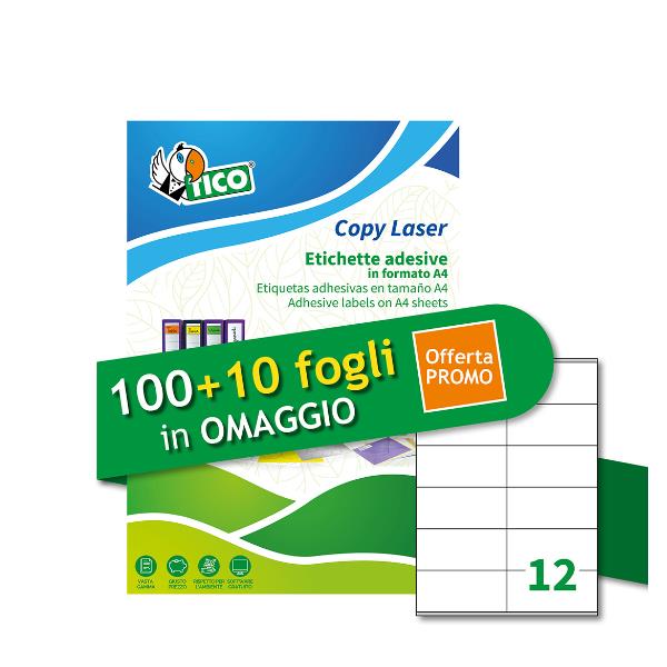 TICO LP4W-10548P ETICHETTE ADESIVE STAMPA LASER 105X48 mm …