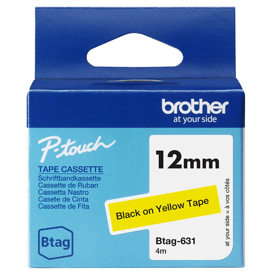 Brother Nastro BTAG631 da 12MM nero su giallo …