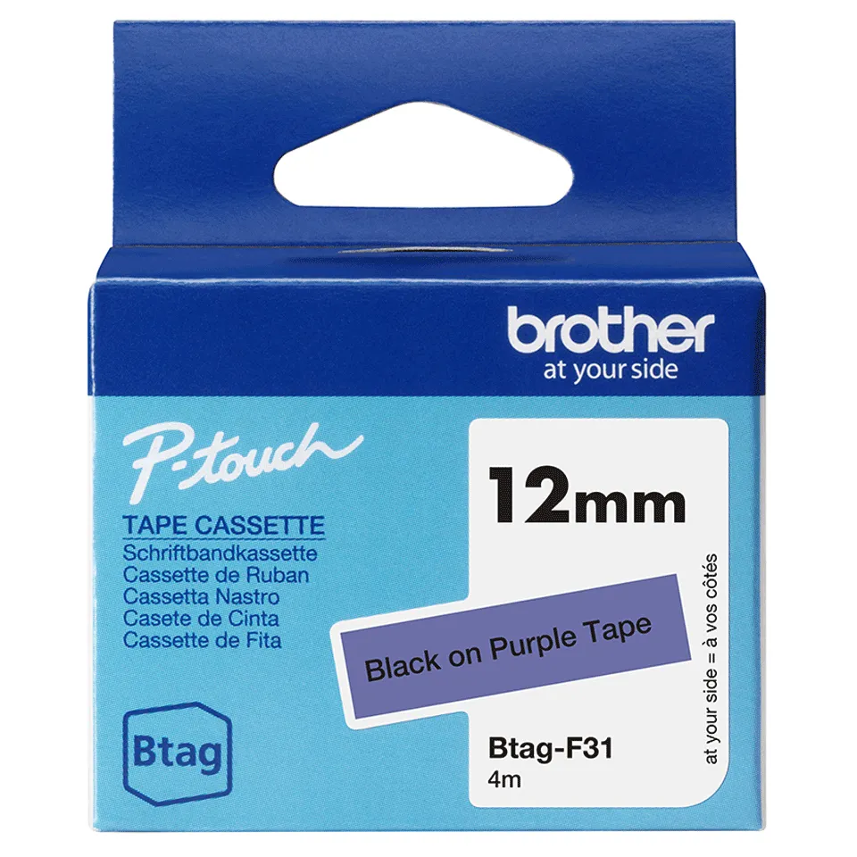 Brother Nastro BTAGF31 da 12MM nero su viola …