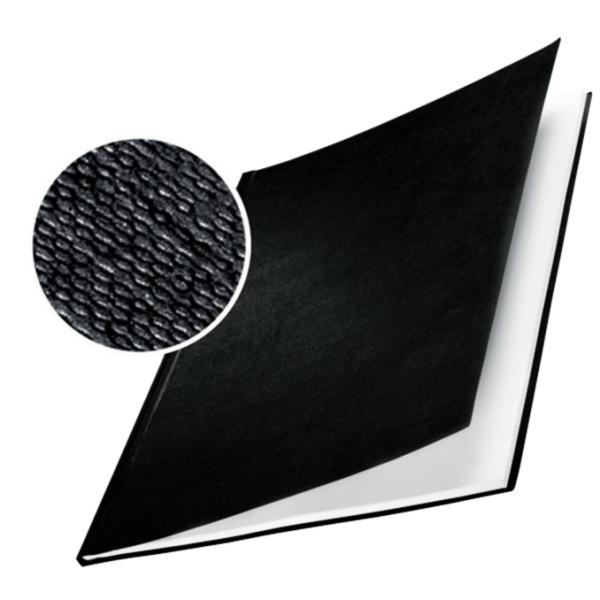 Copertine Impressbind - rigide - 17,5 mm - finitura lino - nero - Leitz - scatola 10 pezzi