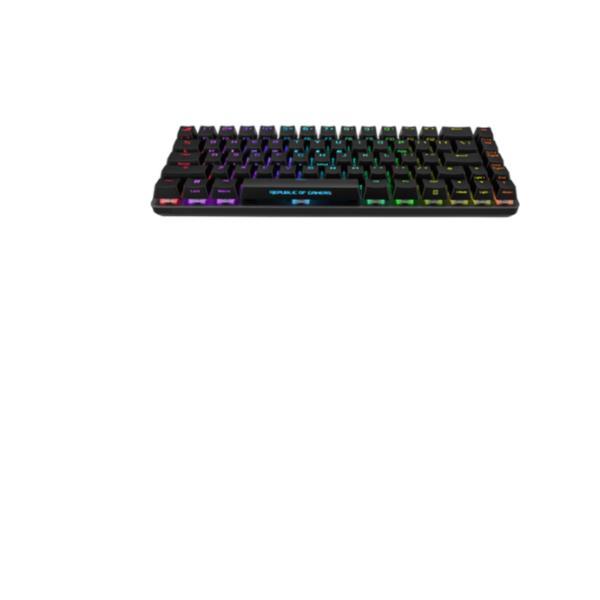 ASUS ROG Falchion Ace - Tastiera - 65% compact - con touch panel - backlit - USB 2.0 - QWERTY - italiana - interruttore: ROG NX Red - nero