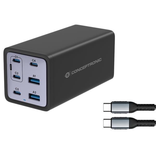 CONCEPTRONIC OZUL06BE CARICBATTERIE DA RETE PD USB GaN …