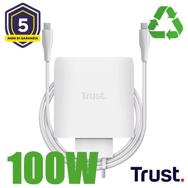 Trust Maxo Caricabatteria a 2 porte USB-C GaN …