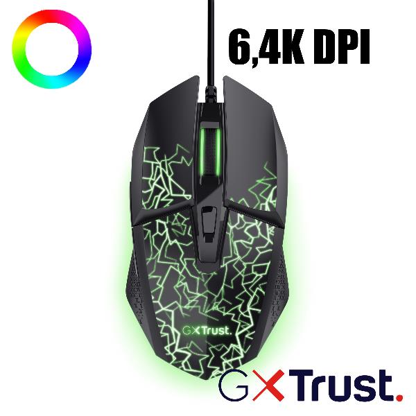 Trust GXT 113 Felox, Mano destra, Ottico, USB …